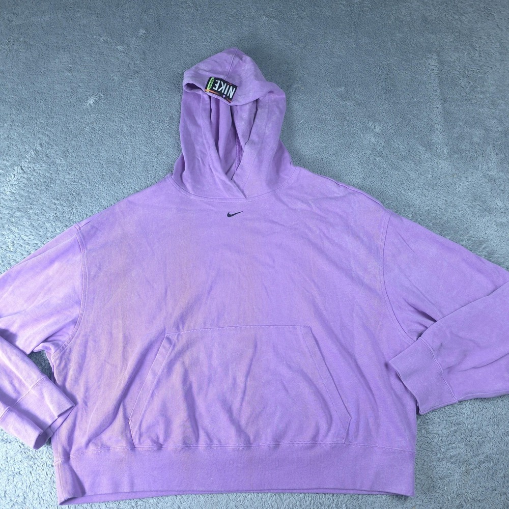 Nike Hoodie Womens Medium Purple Lightweight Cotton Pullover CZ9854-597